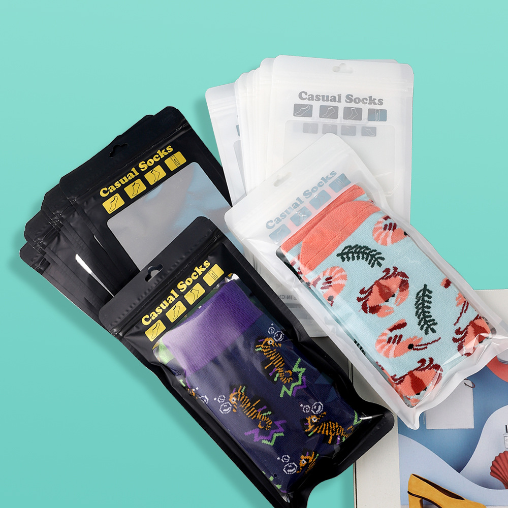 哑铝阴阳袜子包装袋透明 蕾丝服饰丝袜包装袋 饰品首饰自封袋现货