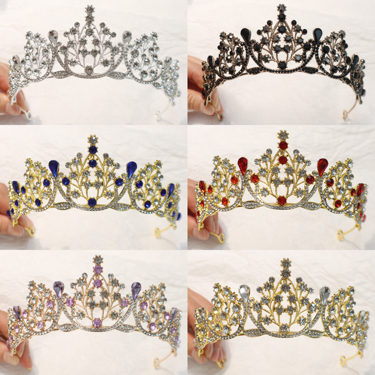 80g Weight Simple Style Women's Crown Alloy Inlay Zircon Crown