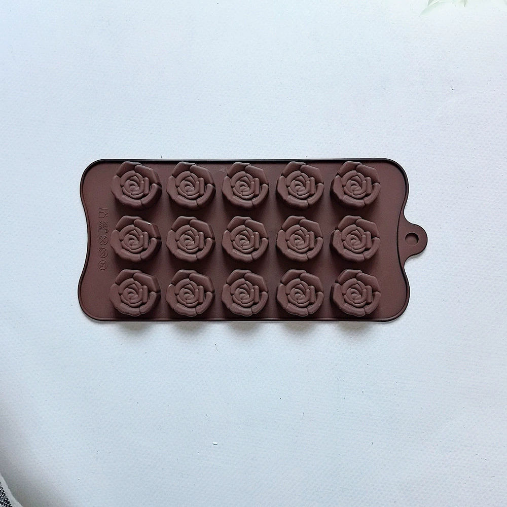 15 three -dimensional rose chocolate 679 silicone mold candy pudding dessert cake baking