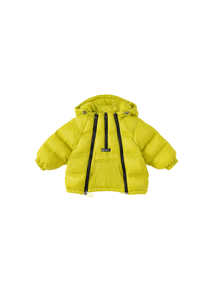 Babycity invierno engrosada de los niños abajo chaqueta pato blanco abajo niños doble cremallera chaqueta caliente moda DY83005