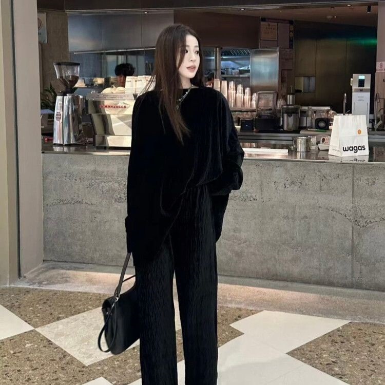 New Designer Style Slimming Look Hem Corduroy Suit 2025 Autumn and Winter New Fashion Versatile Two-Piece Set for Women