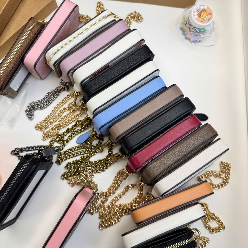 Women's wallet, card holder, chain bag, card clip, pendant, coin purse, key bag, small square bag, zipper closure bag