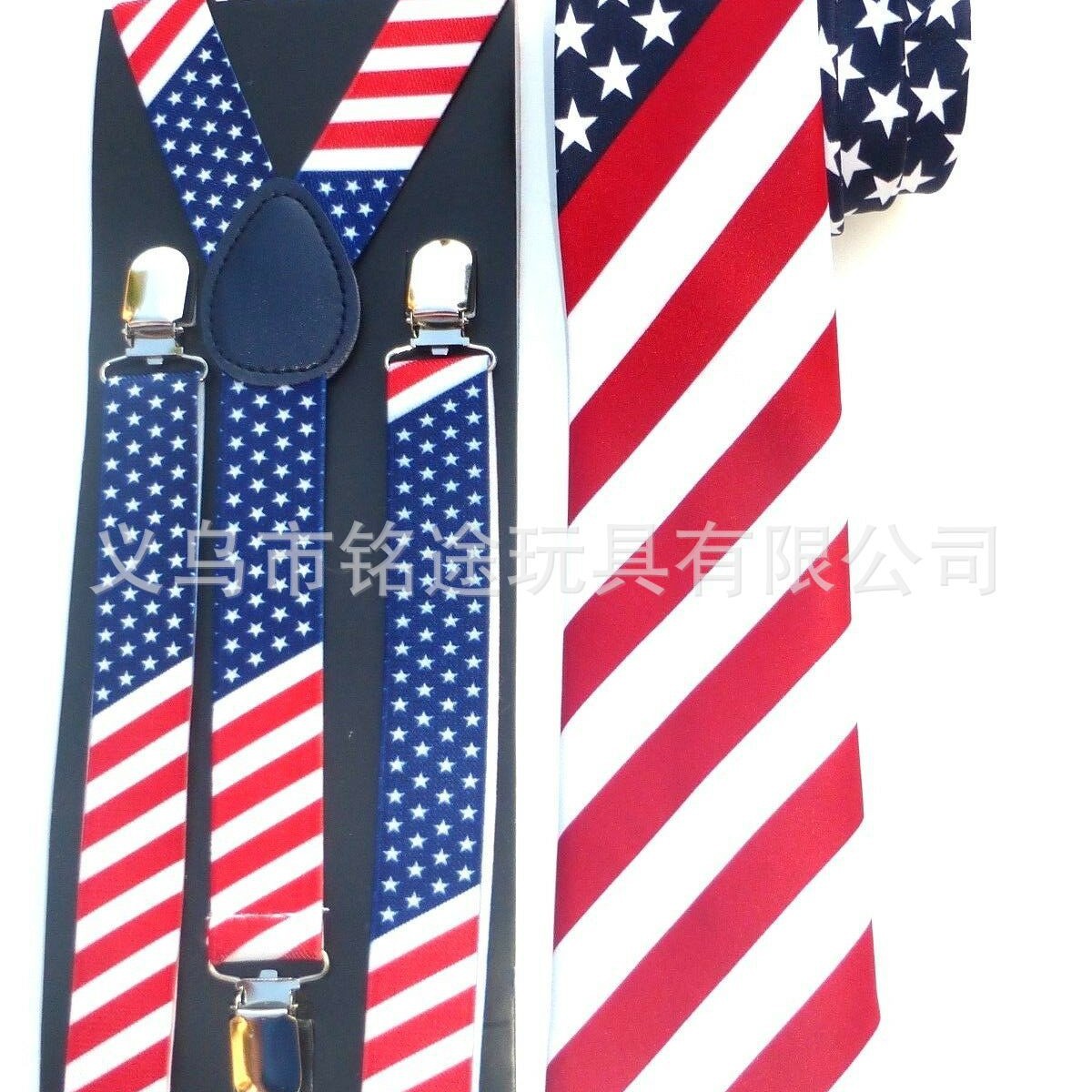 Día de la Independencia de EE. UU. Viste a la bandera, ropa a rayas, accesorios fotográficos, moda, estilo británico, corbata, decoración de collar