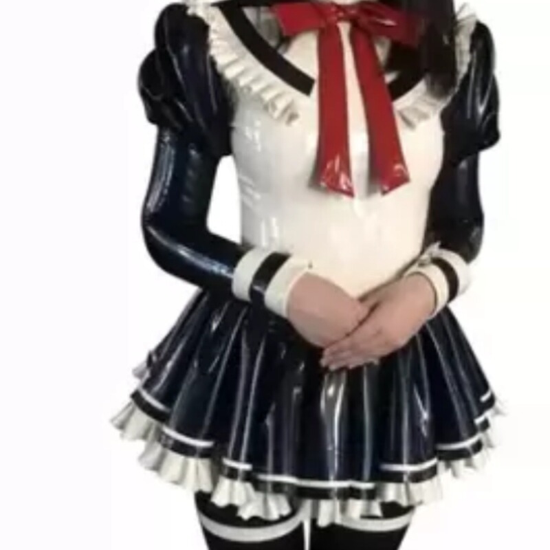 Anime Latex Clothes Latex Clothes Maid Dress Japanese Uniform Latex Dress Stage Performance Clothes
