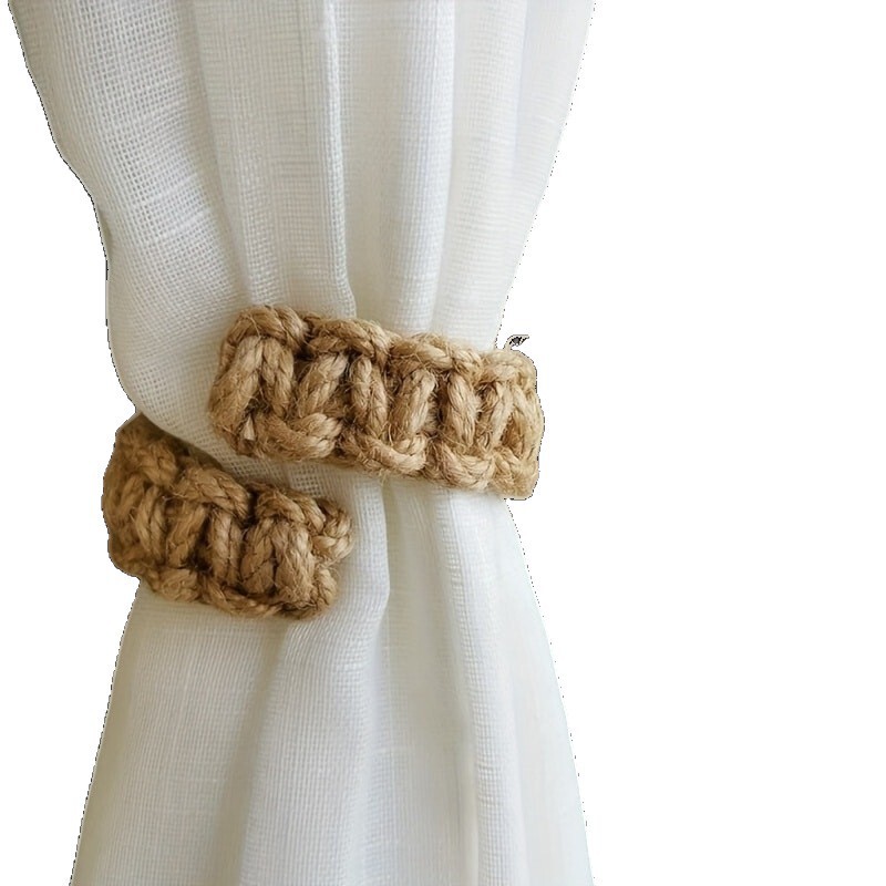 Nordic Bohemian Linen Rope Curtain Tiebacks, Cotton Rope Handmade Weaving Tie Ropes, Versatile Twisted Back Ties, Cross-Border Nordic Bohemian Linen Rope Curtain Tiebacks, Cotton Rope Handmade Weaving Tie Ropes, Versatile Twisted Back Ties, Cross-Border