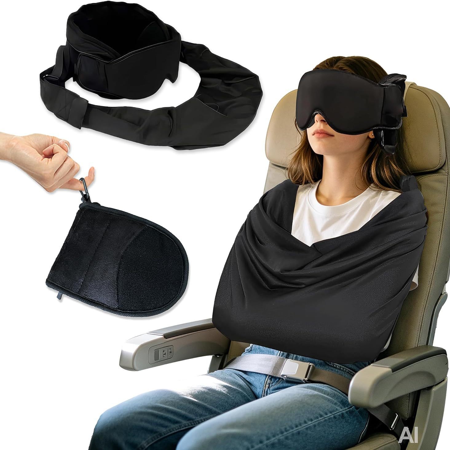 Amazon's New Modal Cotton Light-Blocking Sleep Eye Mask Multi-Functional All-In-One Light-Blocking Breathable Travel Pillow with Eye Mask