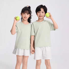 儿童t恤小学班服活动文化衫定制印logo亲子圆领短袖来图diy绣字