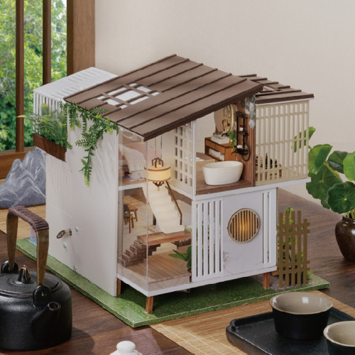 Premium Gift Smart House DIY Small House Tranquil and Elegant Assembled Two-Story Wooden Villa Model Toy Wholesale