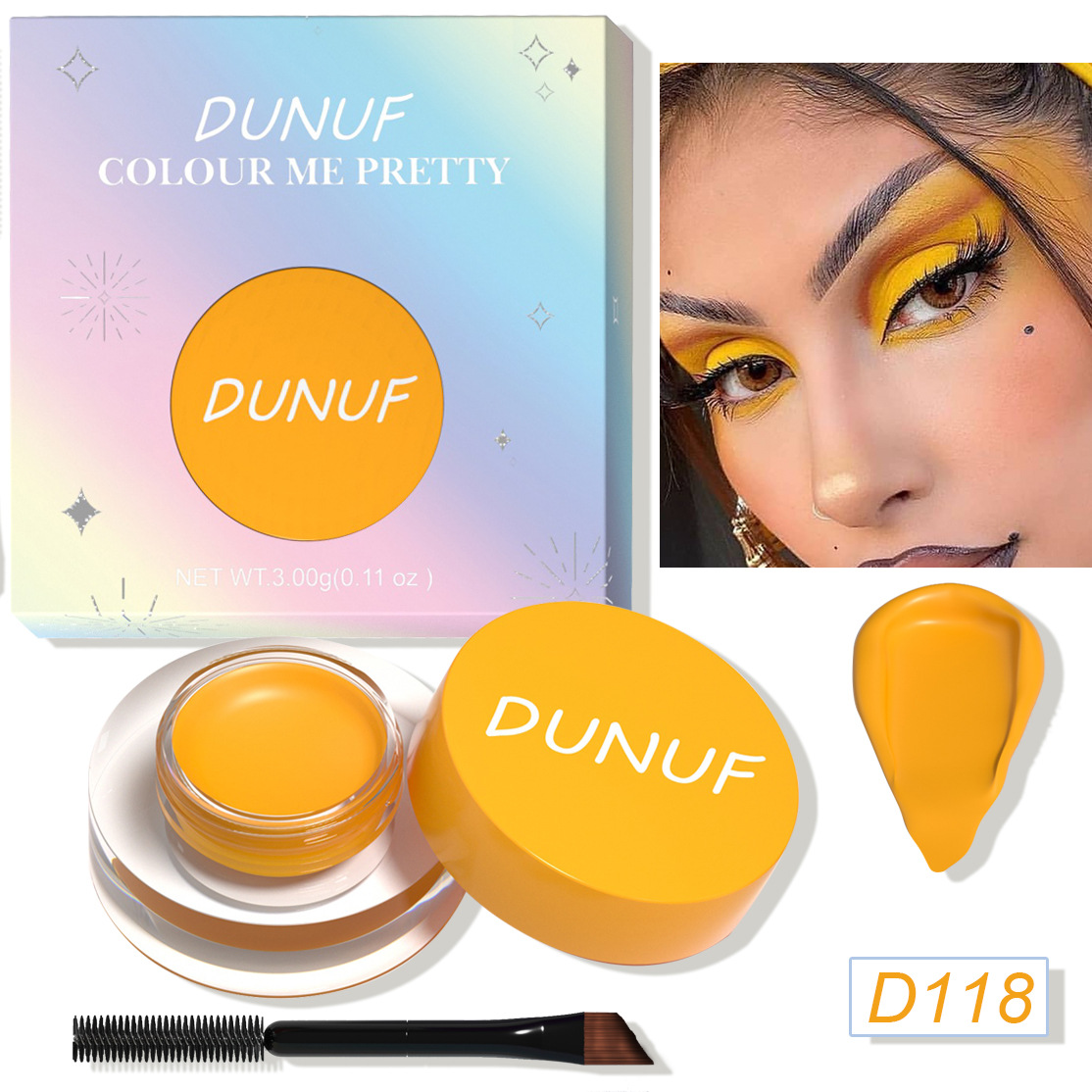 DUNUF 12 Face Color Waterproof Eyeshadow Long-lasting Eyeliner Matte Gloss Eyebrow Dye Universal Note Disclaimer undefined