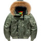 M65 Flying Jacket Cotton-padded Jacket Winter American Style Outdoor cotton and thickening Jacket Hooded Cotton-padded Jacket Shoulder Sleeve Removable Fur Collar