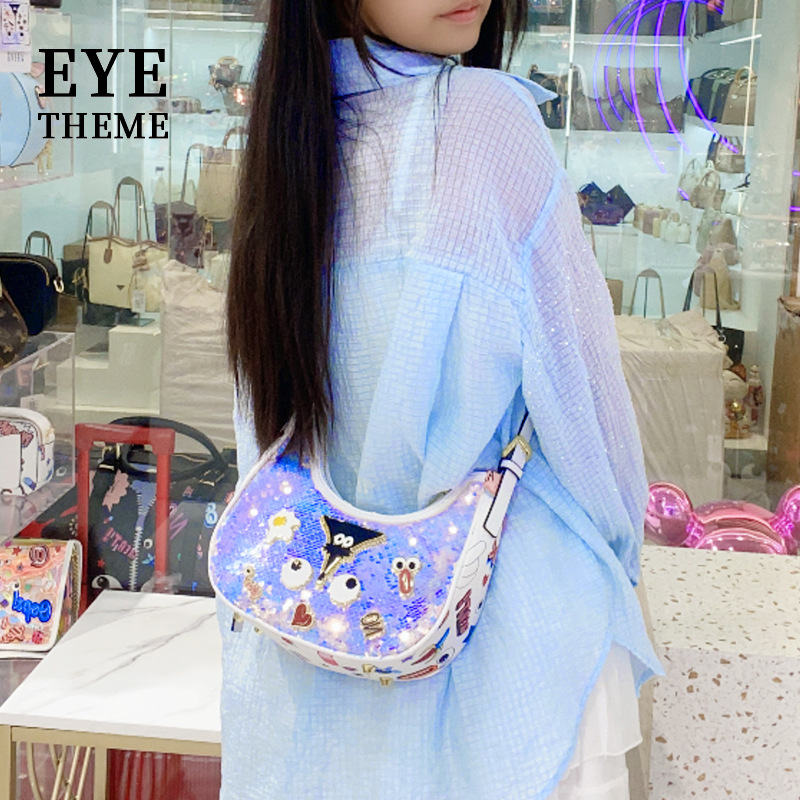 Damas 2025, bolsas de cuentas de moda de verano, bolsas de bolsas de bolsillo, cremallera debajo de las axilas, insignia de tendencia, diseño de nicho, 2848 #