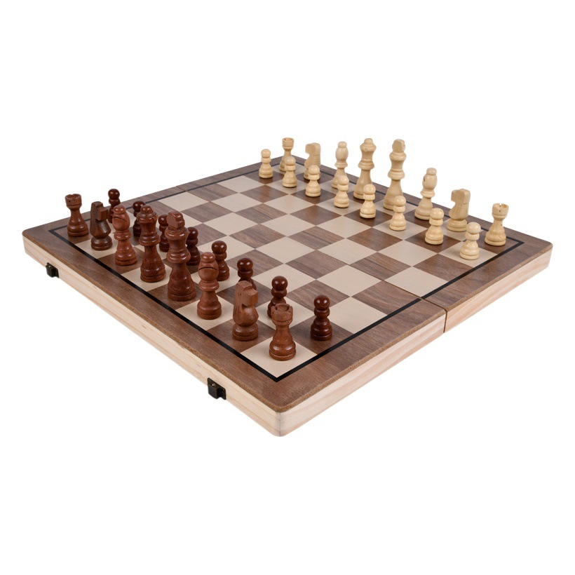 Juego de ajedrez de madera Amazon dos en uno, doble reina, plegable, magnético, ajedrez y damas, juguete de ajedrez