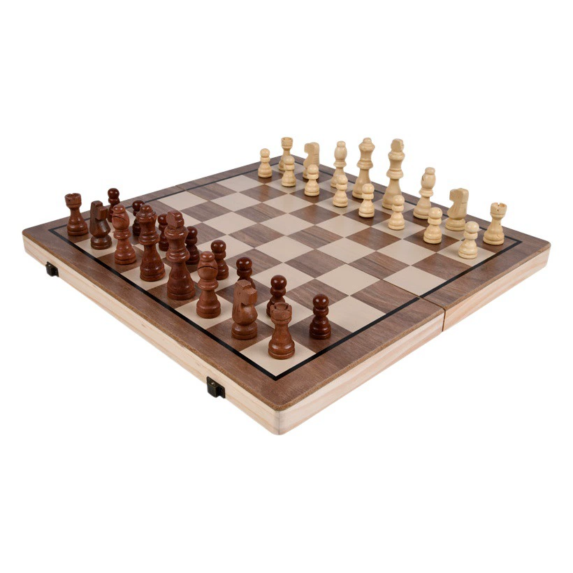 Деревянная шахматная доска Amazon с закругленными углами, двойная королева, складная магнитная шахматная шашка, шахматная игрушка
