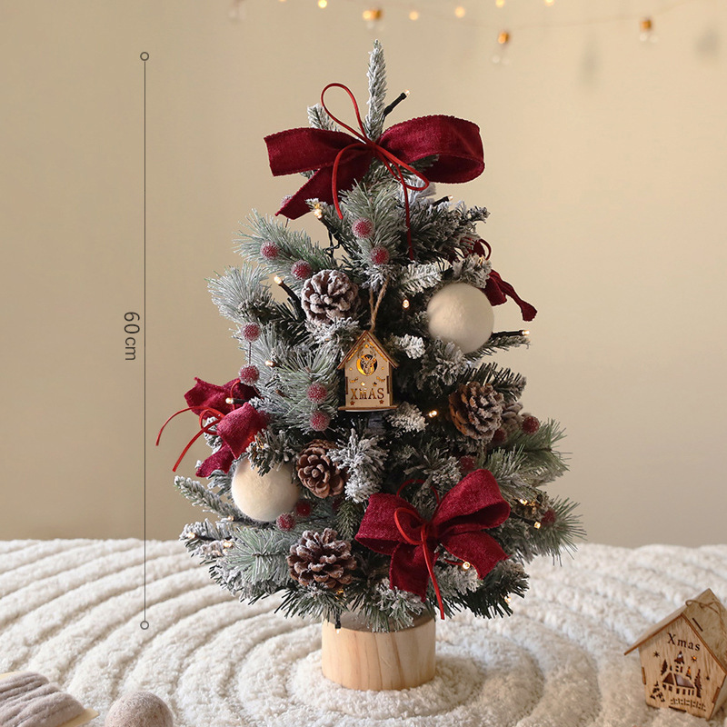 Decoraciones de Navidad viento mini mini árbol de Navidad casero atmósfera hecha a mano decoración de escena