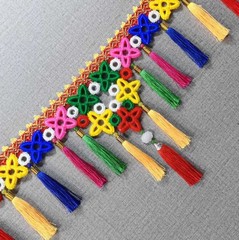 大貨車前擋風玻璃民族流蘇花邊三角吊穗掛穗汽車用品駕駛室裝飾