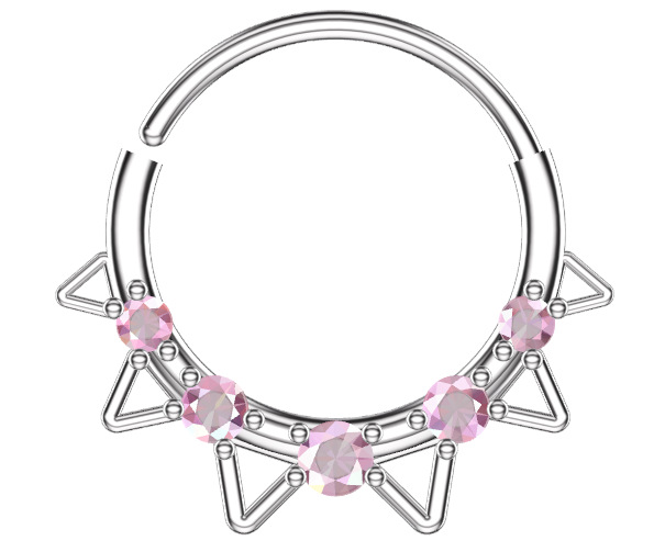 Piercing naso zircone fiocco e orecchie di gatto in rame gioiello_voghion.com