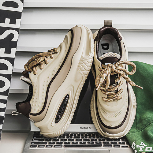 Men's 2025 Spring New Fashion Trend Sports Casual Shoes, Unisex Versatile Thick Sole Height Increase Durable Dad Shoes