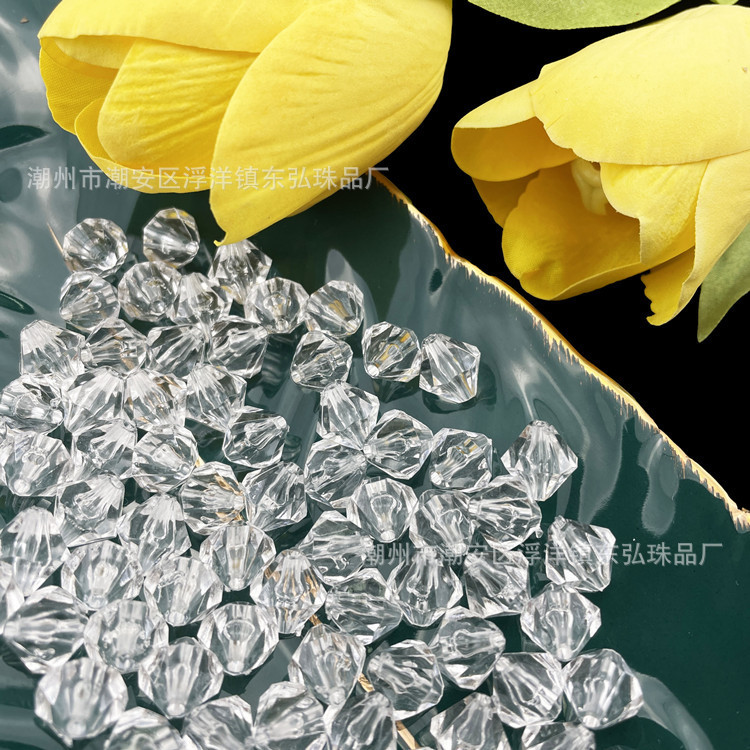 Special A rhombus double pointed transparent acrylic beads door curtain decorative beaded crown headdress crafts cut surface loose beads