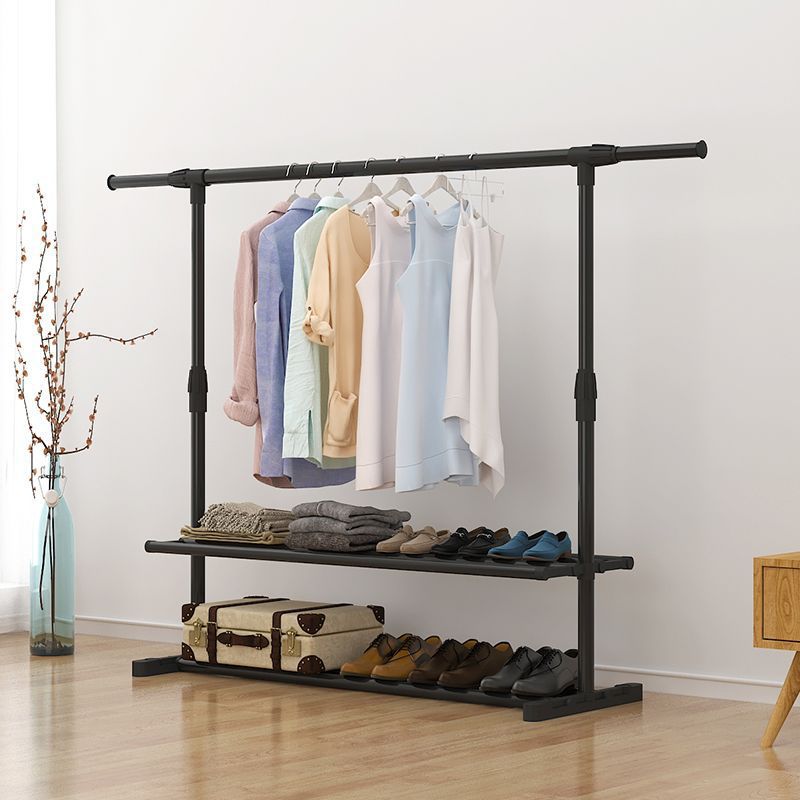 percha de secado de ropa doméstica suelo de secado vertical grosor de casa de alquiler ropa de dormitorio balcón barra de ropa fría simple telescópico