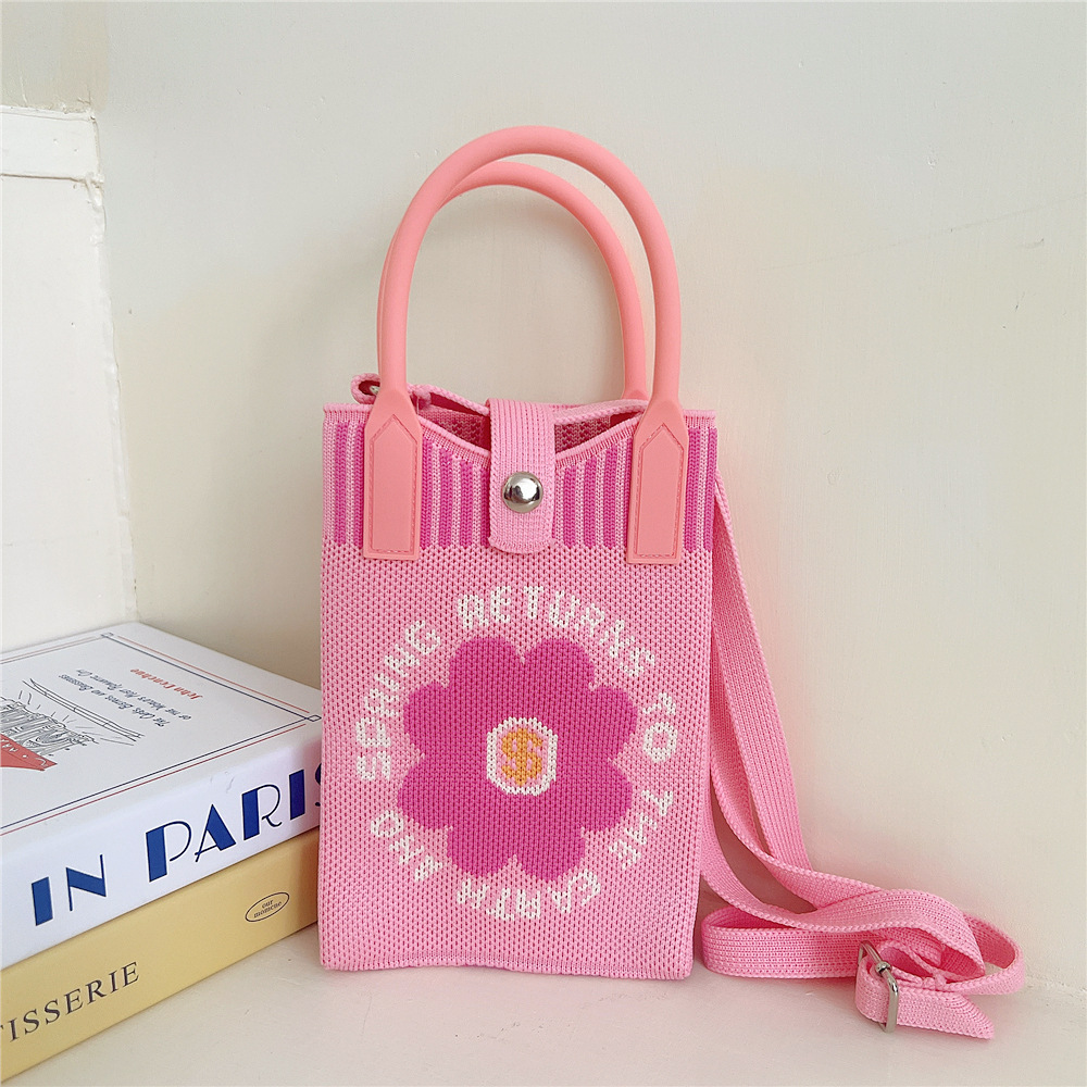 108g Weight Polyester Lining Material Buckle Closure Type Top Handle Strap Type Handbag Bags Type Casual, Daily Occasion Knit Material Cat Pattern All Seasons Season Women's Gender Vintage Style, Classic Style Style Bucket Shape Small Size Women's Small Knit Cat Vintage Style Classic Style Bucket Buckle Handbag 8