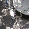 Necklace from pearl with tassels, chain for key bag , choker, light luxury style