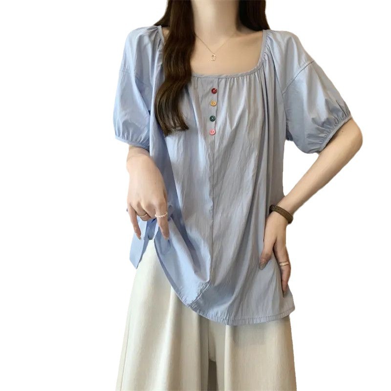 Diseño único y chic sentido verano nuevo estilo francés camiseta mujer talla grande hermana gorda casual dulce top mujer image 6
