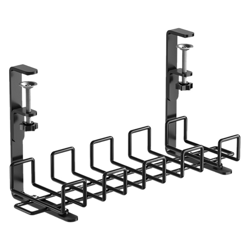 Estante de gestión de cables debajo del escritorio sin perforaciones, estante de almacenamiento de enchufes engrosado, estante de almacenamiento debajo del escritorio, estante de funda protectora para cables de datos