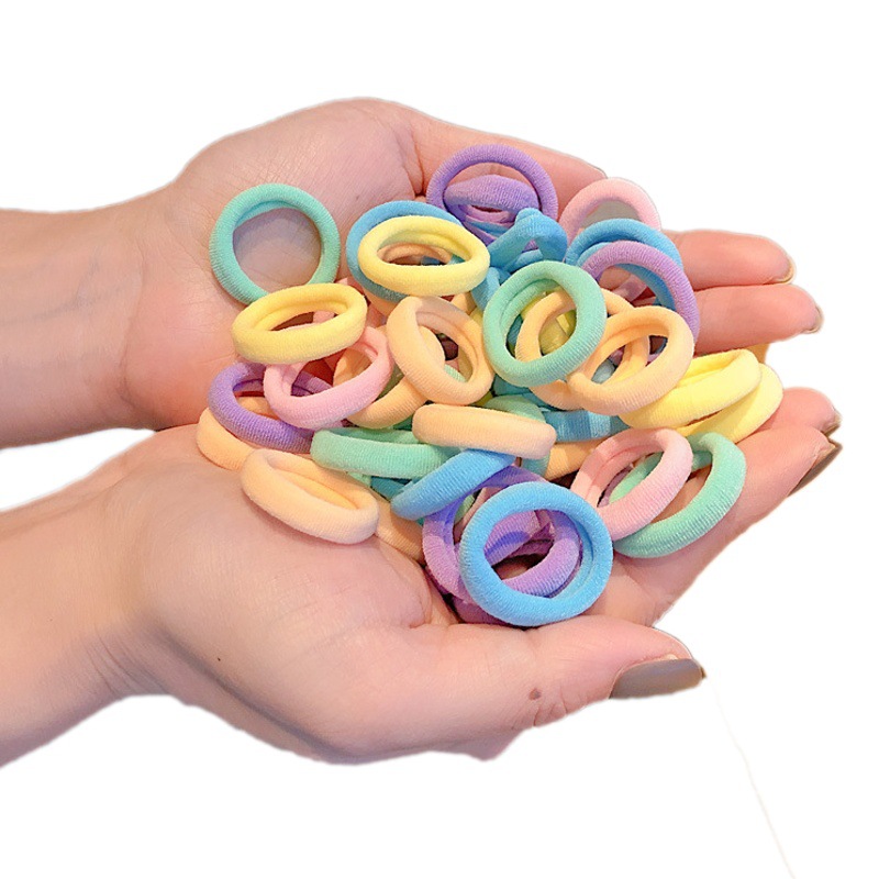 Bandas elásticas para el cabello tipo macaron, suaves y pequeñas, ideales para niñas o bebés