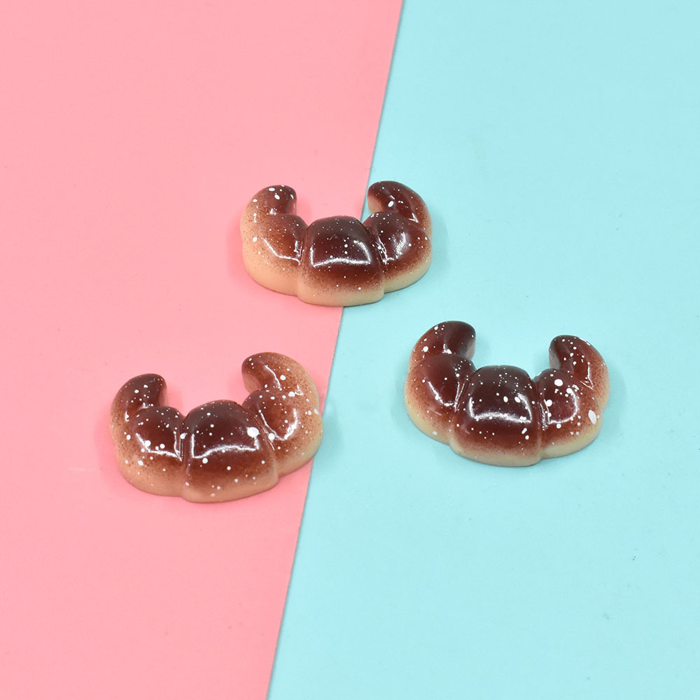 diy simulation resin bread Croissants parts cream Mobile phone shell Material Science originality re-ment  Jewelry Accessories -G2
