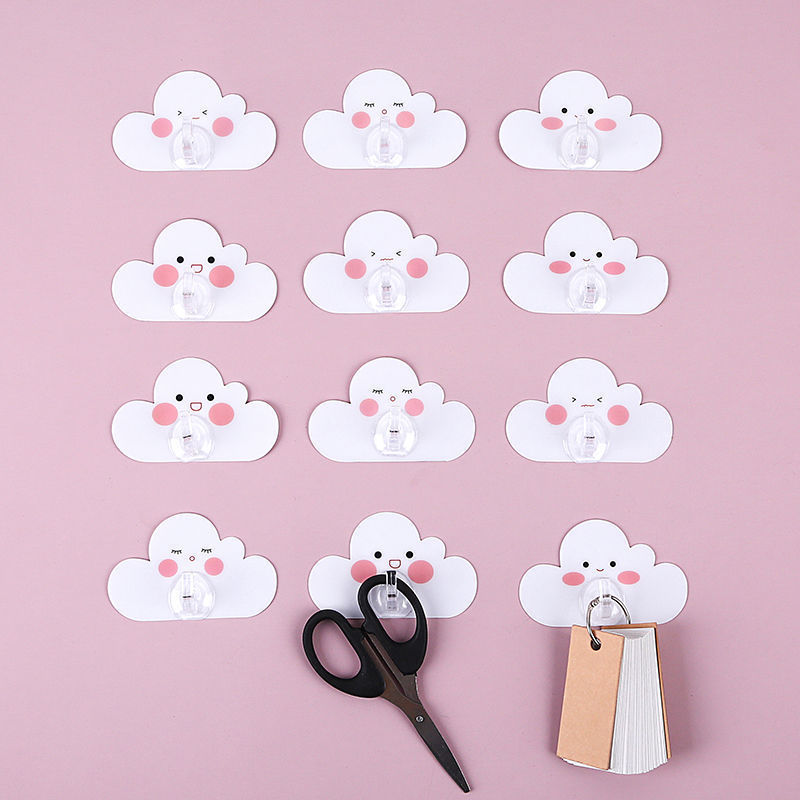 Creative Hooks with Strong Cartoon Sticky Hooks for Kitchen and Bathroom Walls, Super Cute, No Punching, Traceless Adhesive Hooks
