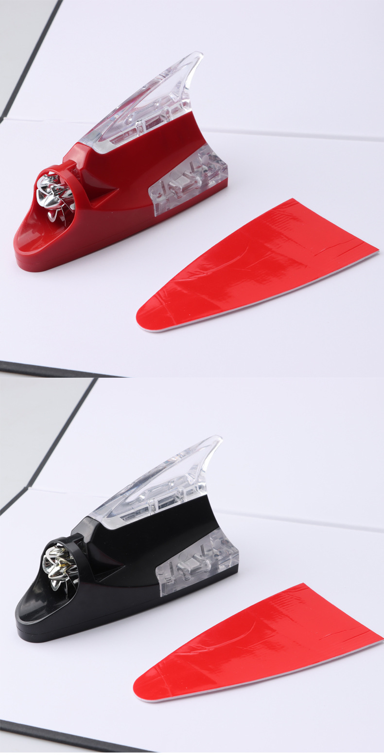 New Wind-Powered Light with Shark Fin Design, Flashing Anti-Rear Collision Warning Light, Wind-Powered Decorative Light, Car Exterior Modification Accessories