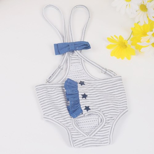 New Banana Print Dog Sanitary Pants Comfortable Breathable Shoulder Straps Pet Sanitary Pants Cotton Dog Auntie Pants