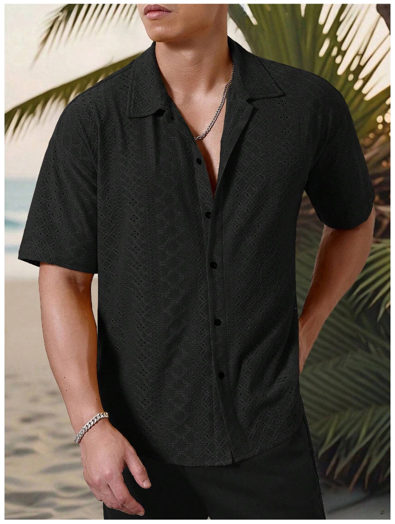 Men's Summer Casual Shirt Short Sleeve Lightweight Button Up Top_voghion.com
