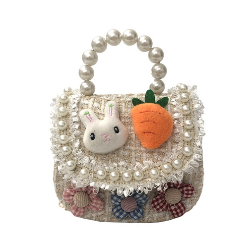 Children's small shoulder bag, girl's small fragrant bow hand-held crossbody bag, baby fashionable and cute princess chain bag