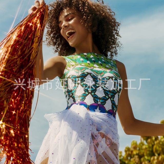 2021 new pattern Europe and America Piece swimsuit Foreign trade Sexy US Bikini butterfly Swimwear