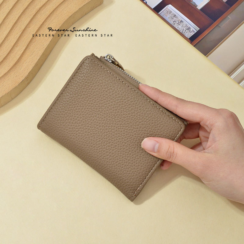 Cartera ultrafina para mujer de gran capacidad, monedero con cremallera estilo japonés