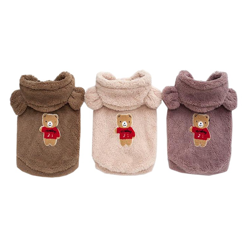 Otoño e Invierno nuevo perro ropa de Año Nuevo Teddy Bomei cubo francés pequeño perro ropa con capucha abrigo PET ropa de Año Nuevo