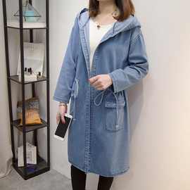 2025春秋新款大码女装胖MM中长款风衣宽松显瘦牛仔外套女上衣潮