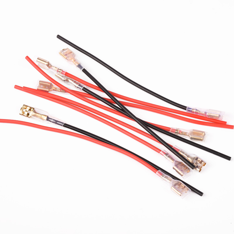 Motocicleta de cobre puro cable de bocina coche eléctrico 6.3mm resorte de enchufe con cable de conexión de terminal de revestimiento cable enchufable de relé