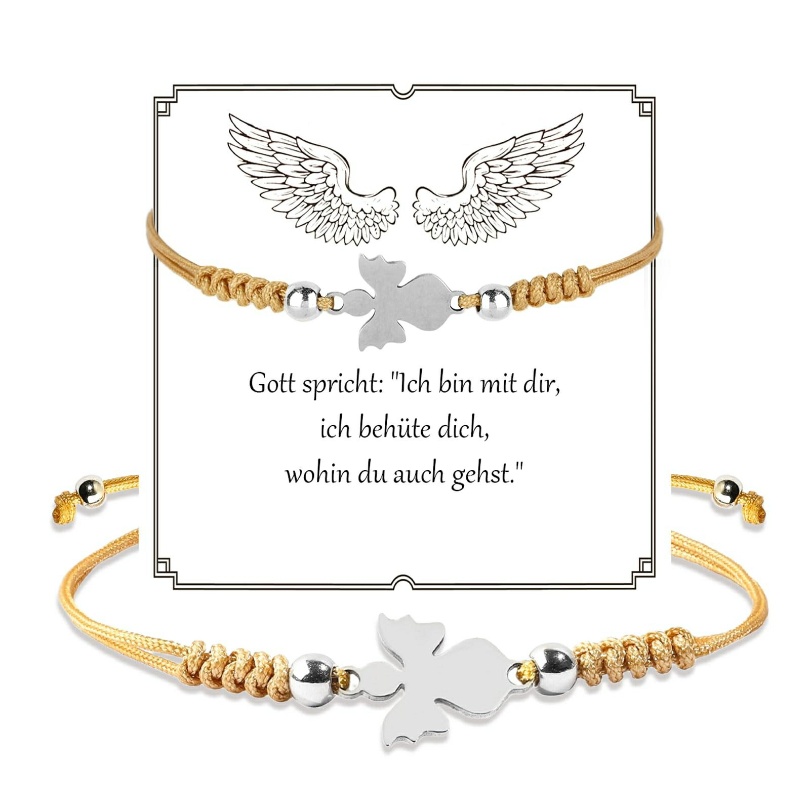 강황색 엮음 천사 팔찌