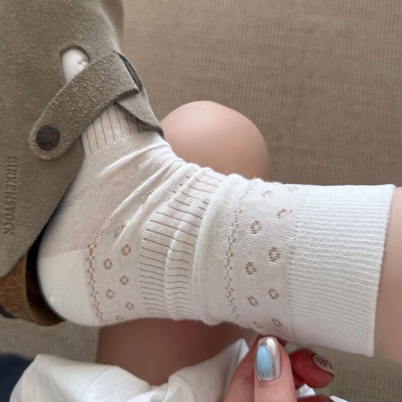 Summer Thin Mesh Socks Girls' Socks Japanese Style Middle Barrel Ballet Style All-match Rear Wind Bow Jk Pile Socks Summer Thin Mesh Socks Girls' Socks Japanese Style Middle Barrel Ballet Style All-match Rear Wind Bow Jk Pile Socks