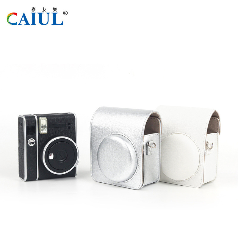 Suitable for Fuji instax mini40 Polaroid camera bag PU silver white camera fitted storage protective leather case