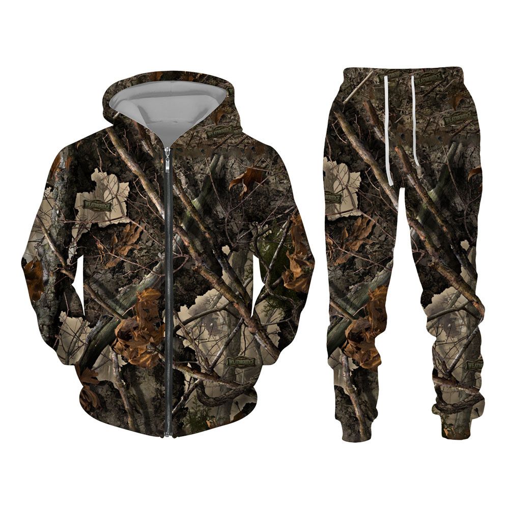Sudadera con capucha de otoño para hombre 3D con estampado de árbol muerto Suéter casual con capucha con cremallera MF08-ML01
