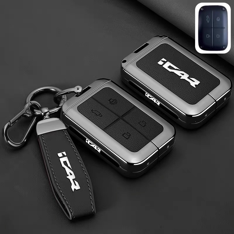Suitable for Chery ICAR V23 key case, V23 pickup physical Bluetooth remote control protective cover, car key pouch for men and women