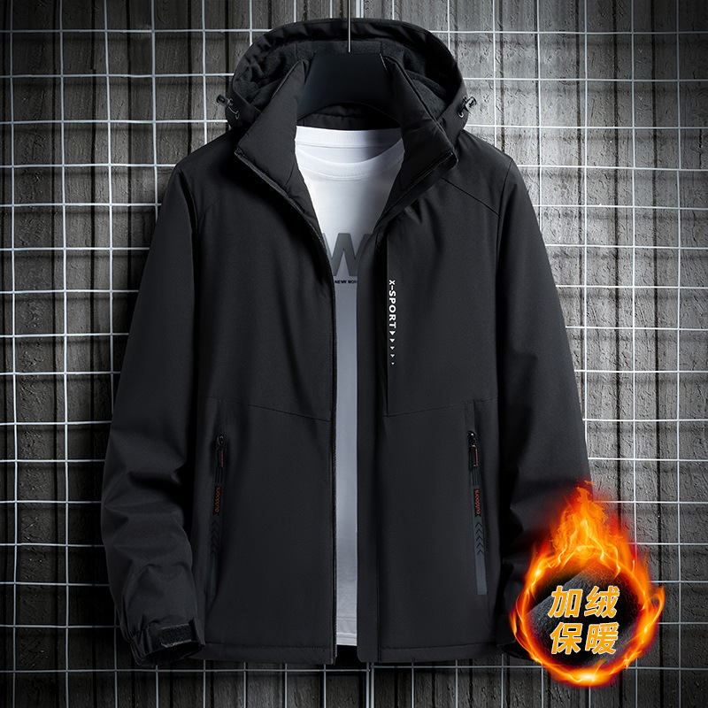 Jackets, cotton-padded jackets, men's jackets, autumn and winter velvet thickened clothes, winter clothes, cotton-padded jackets, warm cotton clothes, dad clothes