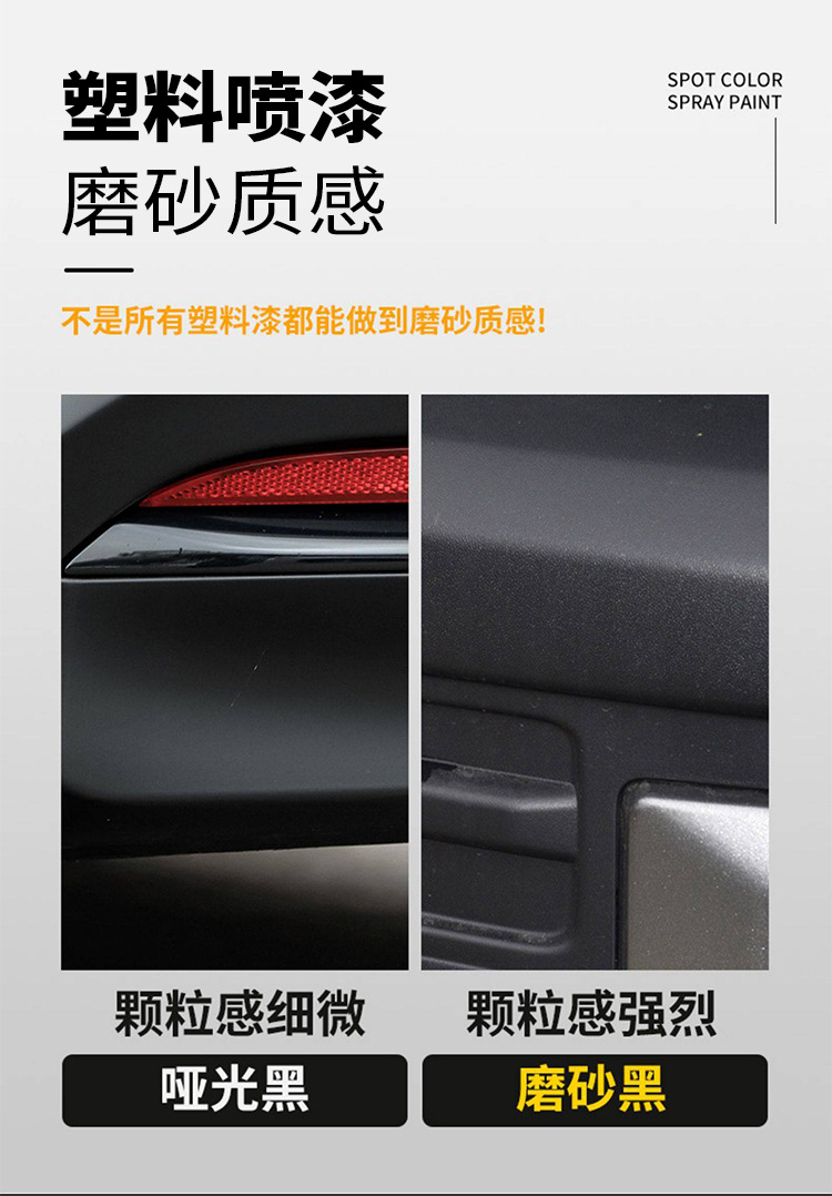 Car bumper plastic repair and touch-up paint, black restoration agent, special self-spray paint for wheel arch scratches, matte black