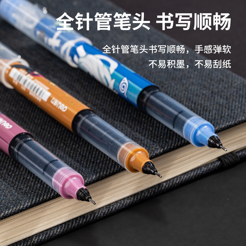Deli s875 gel pluma Naruto serie recta líquido bolígrafo 0,5mm aguja completa tubo gel pluma