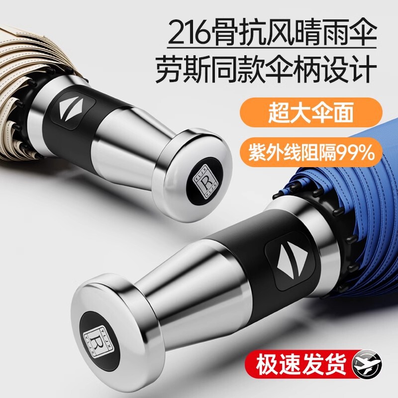 Rolls-Royce Fully Automatic New Model 216-Bone Umbrella, Same Style Sun and Rain Umbrella, Storm-Resistant Advertising Umbrella, Uv Protection
