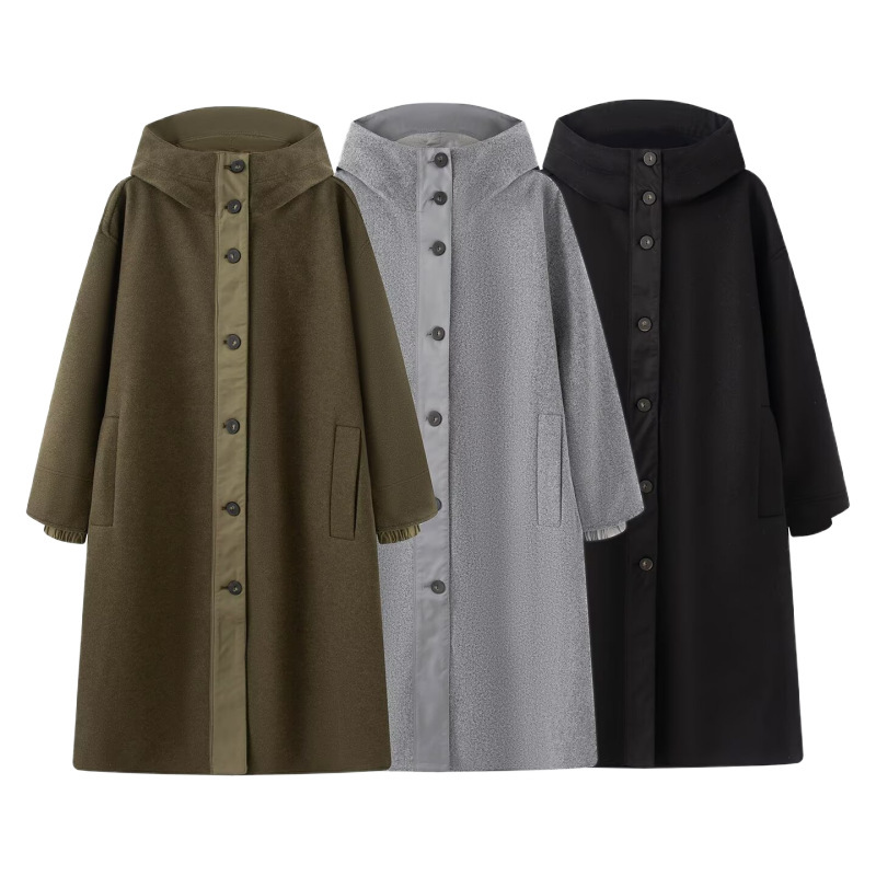 UNIZERA Women's Clothing 2026 Autumn New Product: Color-Block High-Collar Hooded Long-Sleeve Patchwork Parka Jacket 7522053 UNIZERA Women's Clothing 2026 Autumn New Product: Color-Block High-Collar Hooded Long-Sleeve Patchwork Parka Jacket 7522053