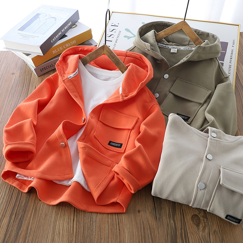 Boys' Fleece Jacket 2024 Autumn and Winter Children's Thickened Cardigan Medium and Large Children's Jacket Boys' Hoodie Short Jacket